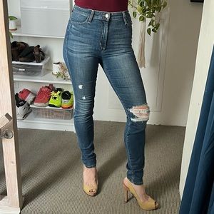 Joe’s Jeans Flawless The Charlie High Rise Skinny Distressed Stretch Denim Jeans
